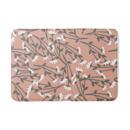 White roze en Green Floral Pattern Badmat