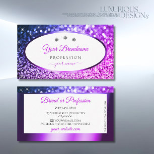 White roze en Paarse glitter Jewelry Professional Visitekaartje