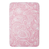 White & Roze Floral Paisley Lace Pattern Badmat (Voorkant Verticaal)