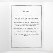 White roze floral phototri-vouwbegrafenisprogramma drieluik aankondiging (Binnenkant midden)