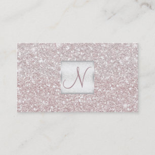 White roze Glitter Chic Glam Glitzy Salon Spa Visitekaartje
