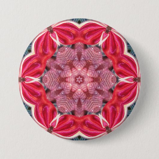 ~ White roze Green BLING ~ Button (Voorkant)