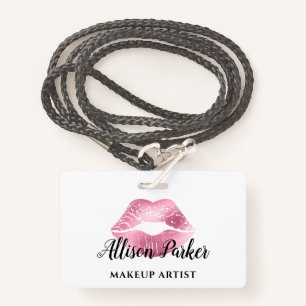 White roze Kiss Lips maken artistieke zaken Badge