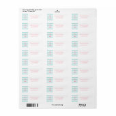 White roze Mint Anchor and Stripes Etiket (Full Sheet)