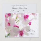 White - roze orchideeën Weddenschap Kaart (Voorkant / Achterkant)