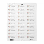 White roze & Paars Floral Return Address Label (Full Sheet)