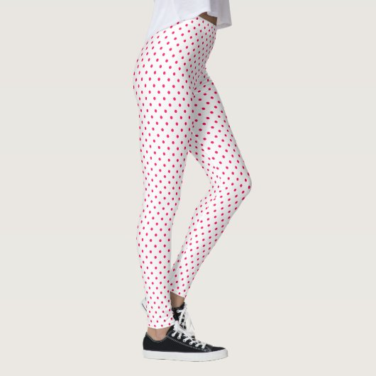 White roze poka Dot Pattern Leggings (Rechts)
