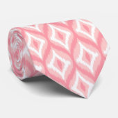 White & Roze Quatrefoil Ikat Geometric Pattern 2 Stropdas (Opgerold)