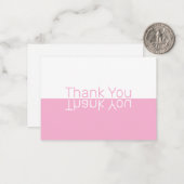 White & Roze Reflection Moderne Douane Dank u Notitiekaartje (Voorkant / Achterkant in situ)