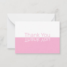 White & Roze Reflection Moderne Douane Dank u Notitiekaartje