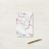 White roze Rose Gold marble Stone Lux Name Adverte Post-it® Notes (Op bureau)