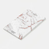 White roze Rose Gold marble Stone Lux Name Adverte Post-it® Notes (Schuin)