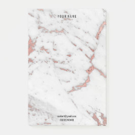 White roze Rose Gold marble Stone Lux Name Adverte Post-it® Notes