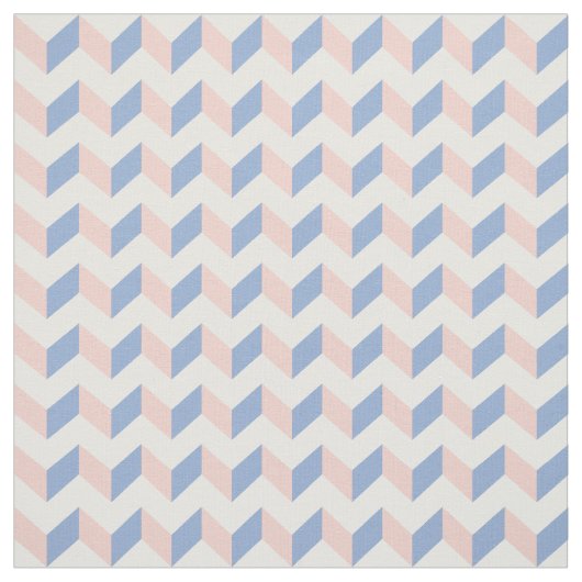 White roze Rose Quartz Blue Geometric Chevron 2016 Stof (Swatch)