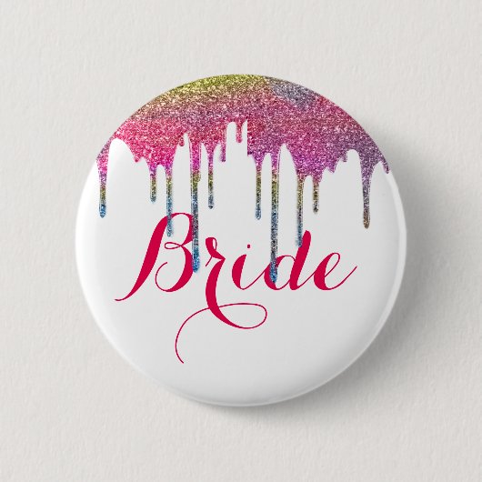 White roze Script Weddenschap Bride Ronde Button 5,7 Cm (Voorkant)