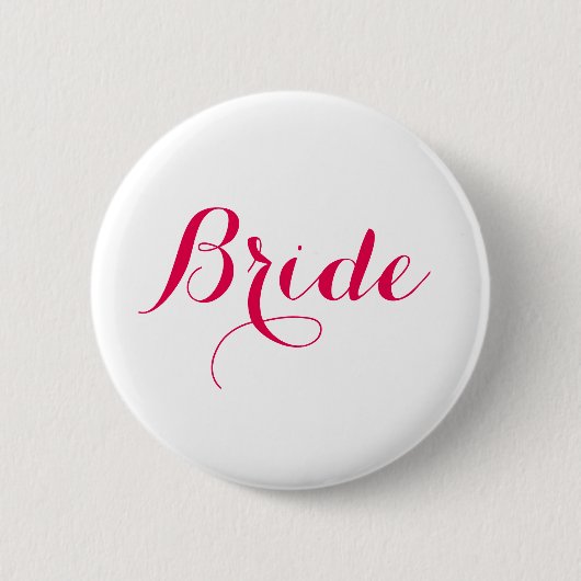 White roze Script Weddenschap Bride Ronde Button 5,7 Cm (Voorkant)