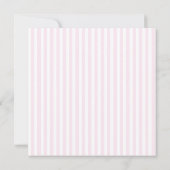 White, roze Stripes Bevestiging Fotouitnodiging Kaart (Achterkant)