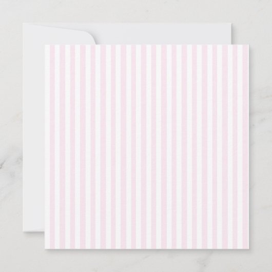 White, roze Stripes Bevestiging Fotouitnodiging Kaart (Achterkant)