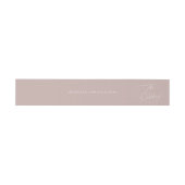 White roze Taupe Modern Calligraphy Wedding Uitnodigingen Wikkel (Vlak)