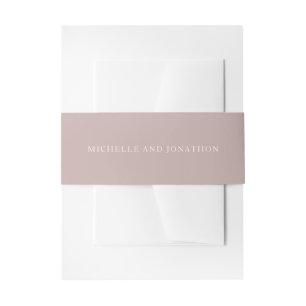 White roze Taupe Modern Calligraphy Wedding Uitnodigingen Wikkel