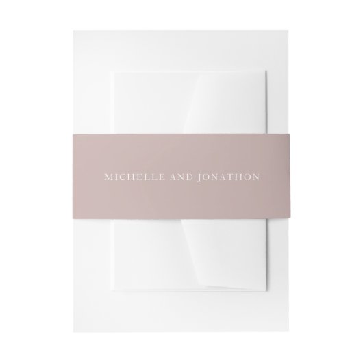 White roze Taupe Modern Calligraphy Wedding Uitnodigingen Wikkel (Voorkant Voorbeeld)