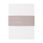 White roze Taupe Modern Calligraphy Wedding Uitnodigingen Wikkel (Achterkant Voorbeeld)