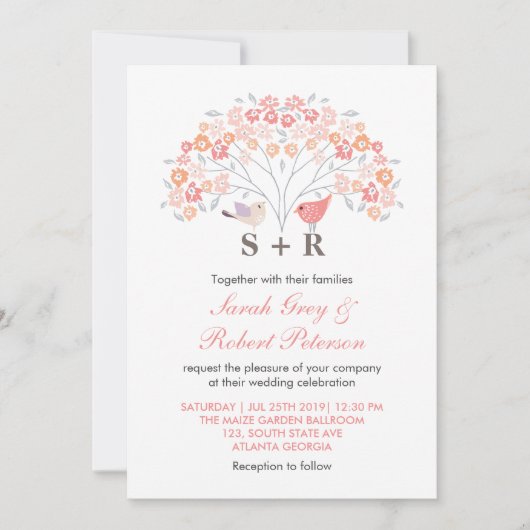 White roze Tortelduifjes Weddenschap Kaart (Voorkant)