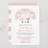 White roze Tortelduifjes Weddenschap Kaart (Voorkant / Achterkant)