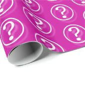 White roze vraagtekens cadeaupapier (Rol Hoek)