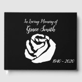 White rozen art begrafenis gastenboek (Voorkant)