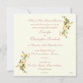 White rozen bruiloft kaart (Achterkant)