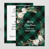 White Rozen Green Buffalo Plays New Home Feestdagenkaart (Voorkant / Achterkant)