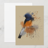 White Rumped Shama Bird Kaart (Voorkant / Achterkant)