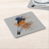 White Rumped Shama Bird Kartonnen Onderzetters (Schuin)