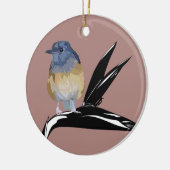 White Rumped Shama bird Keramisch Ornament (Links)