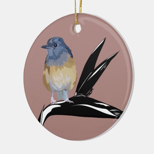 White Rumped Shama bird Keramisch Ornament (Links)