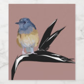 White Rumped Shama bird Wijn Etiket (Enkel label)