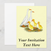 White Runner Duck Family Kaart (Voorkant / Achterkant)