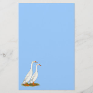 White Runner Ducks Briefpapier