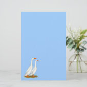 White Runner Ducks Briefpapier (Staand voorkant)
