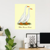White Runner Ducks Poster (Thuiskantoor)