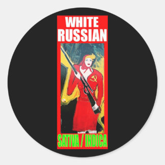 WHITE RUSSIAN SATIVA INDICA RONDE STICKER