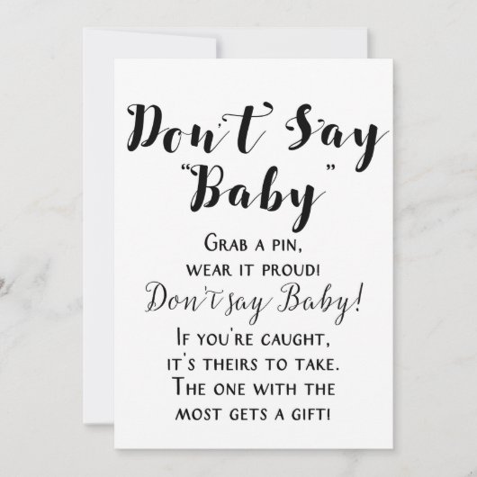 White Rustic Baby shower Sign 5x7" Grootte Kaart (Voorkant)