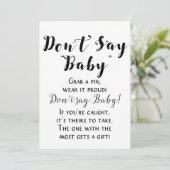 White Rustic Baby shower Sign 5x7" Grootte Kaart (Staand voorkant)