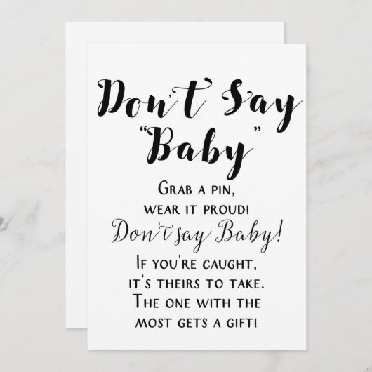 White Rustic Baby shower Sign 5x7" Grootte Kaart (Voorkant / Achterkant)