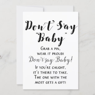 White Rustic Baby shower Sign 5x7" Grootte Kaart
