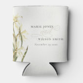 White Rustic Daffodil Floral Waterverf Wedding Blikjeskoeler (Voorkant)