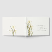White Rustic Daffodil Floral Waterverf Wedding Gastenboek (Volledig)