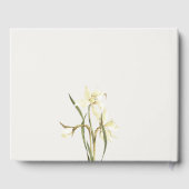 White Rustic Daffodil Floral Waterverf Wedding Gastenboek (Achterkant)