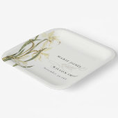 White Rustic Daffodil Floral Waterverf Wedding Papieren Bordje (Gebogen)